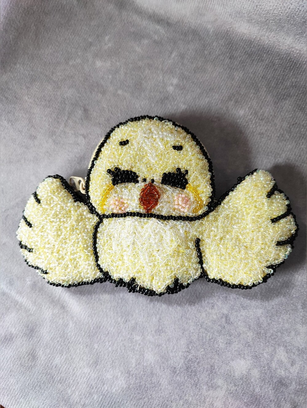 Little Chicken Chicy Chik-A-Dee Yellow Seed Bead Easter Coin Purse NWOT